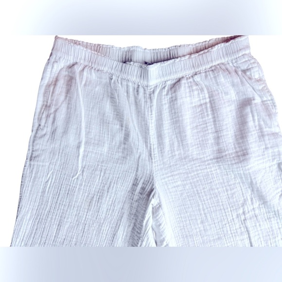 Old Navy High-Rise Crinkle Gauze Wide-Leg White Pants Sz XLT Comfort Waist - Picture 3 of 6